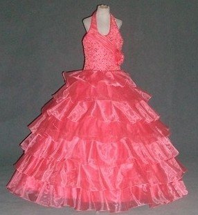 Coral girls pageant dresses